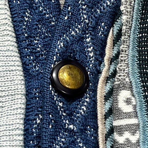 Vintage Emaroo Australia Cardigan Sweater Cotton 3d Knit 18 Large Cosby Button - Picture 8 of 10